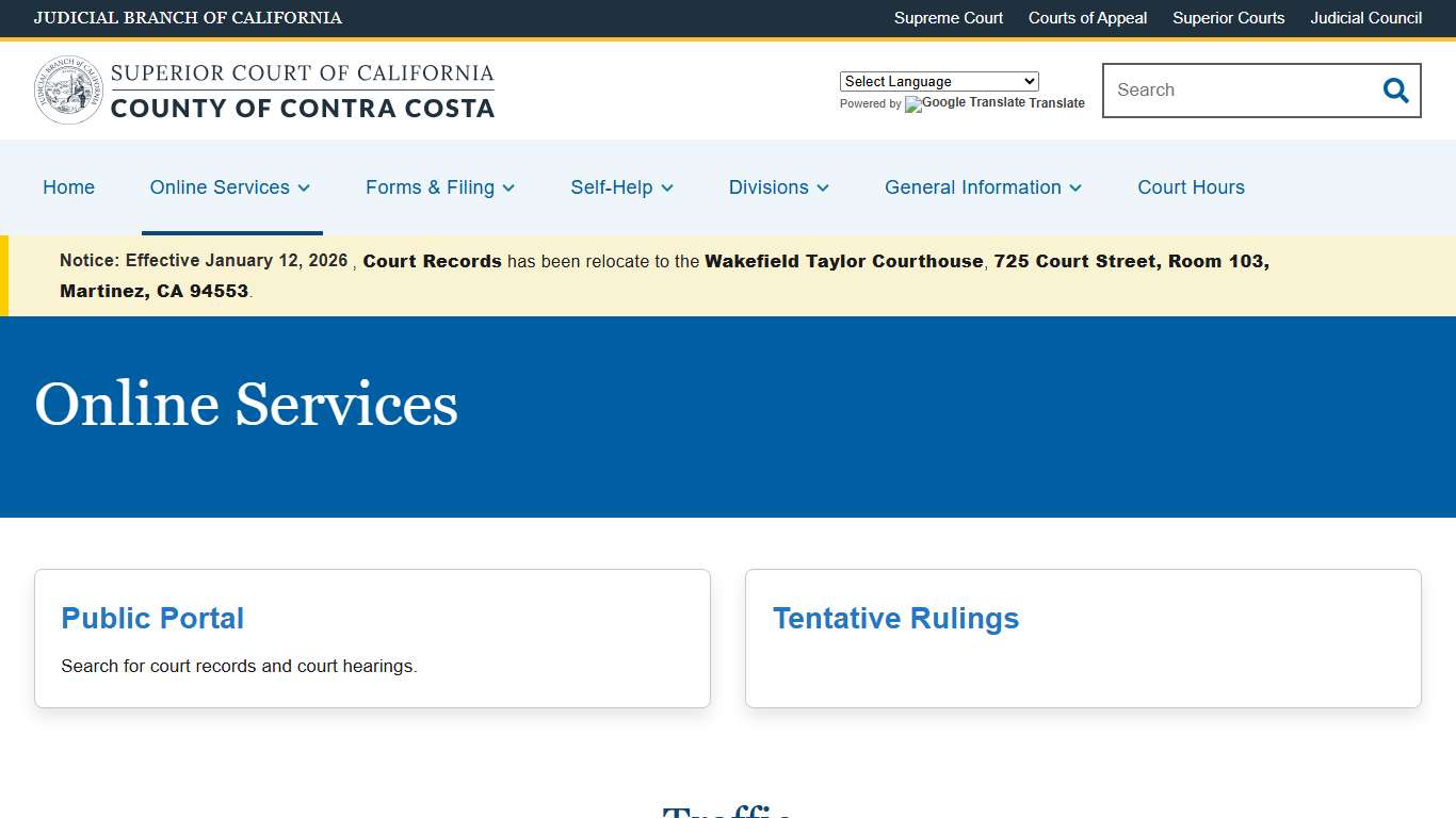 Online Services | Superior Court of California | County of Contra Costa